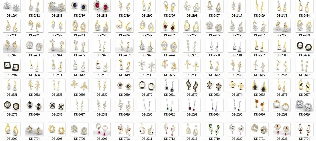 700 earrings 3dm cad render details bulk collection 3D print model_1