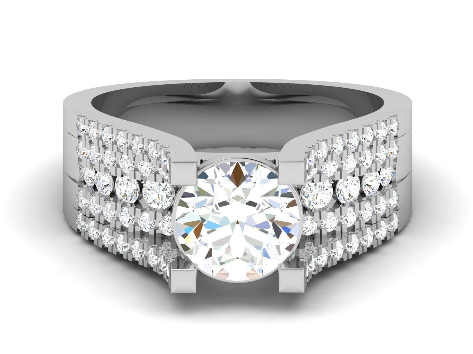 180 Solitaire Engagement Wedding Ring cad 3 rneder details 3D print model_19