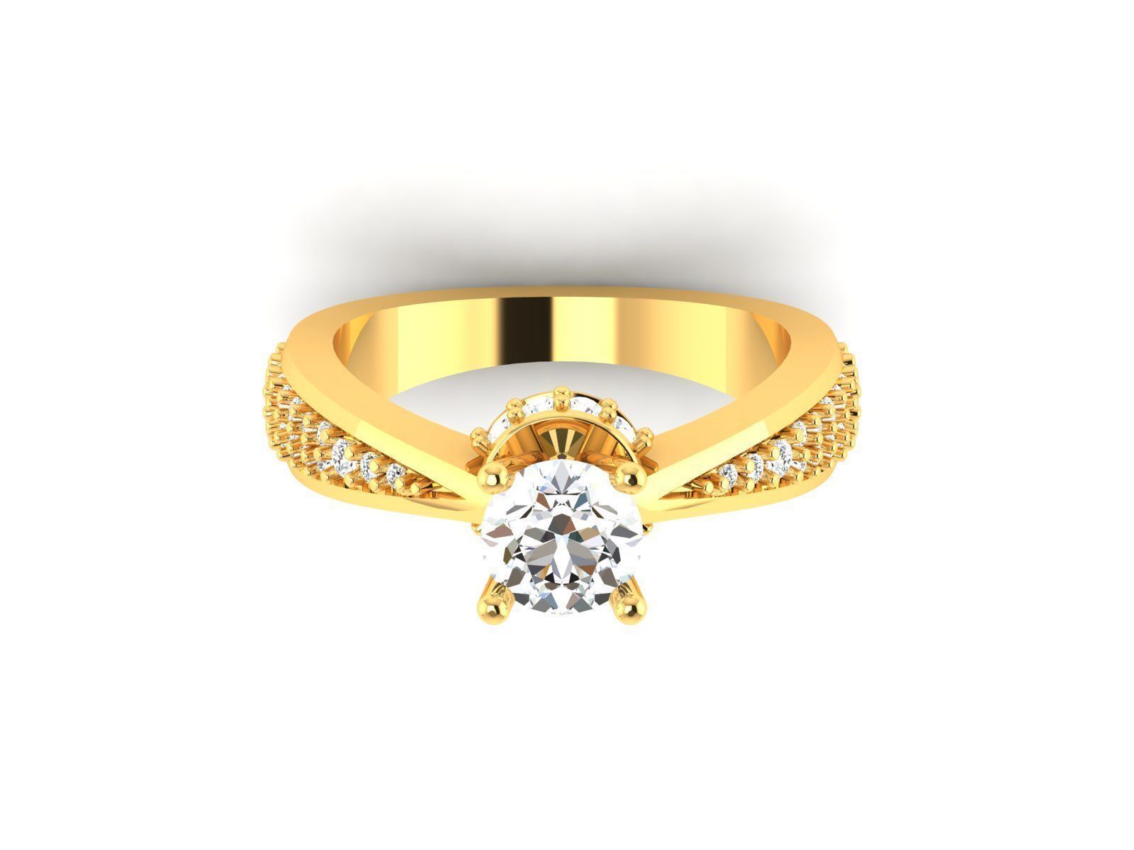 180 Solitaire Engagement Wedding Ring cad 3 rneder details 3D print model_64