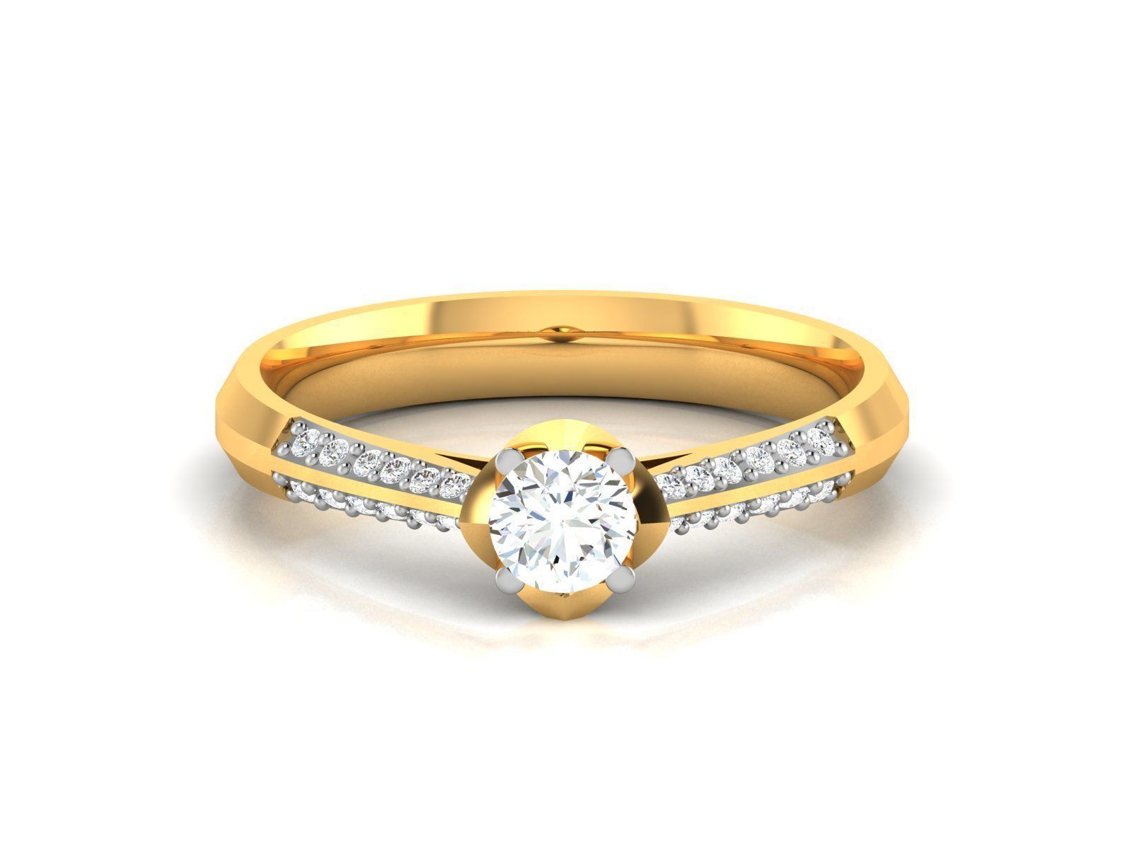 180 Solitaire Engagement Wedding Ring cad 3 rneder details 3D print model_25