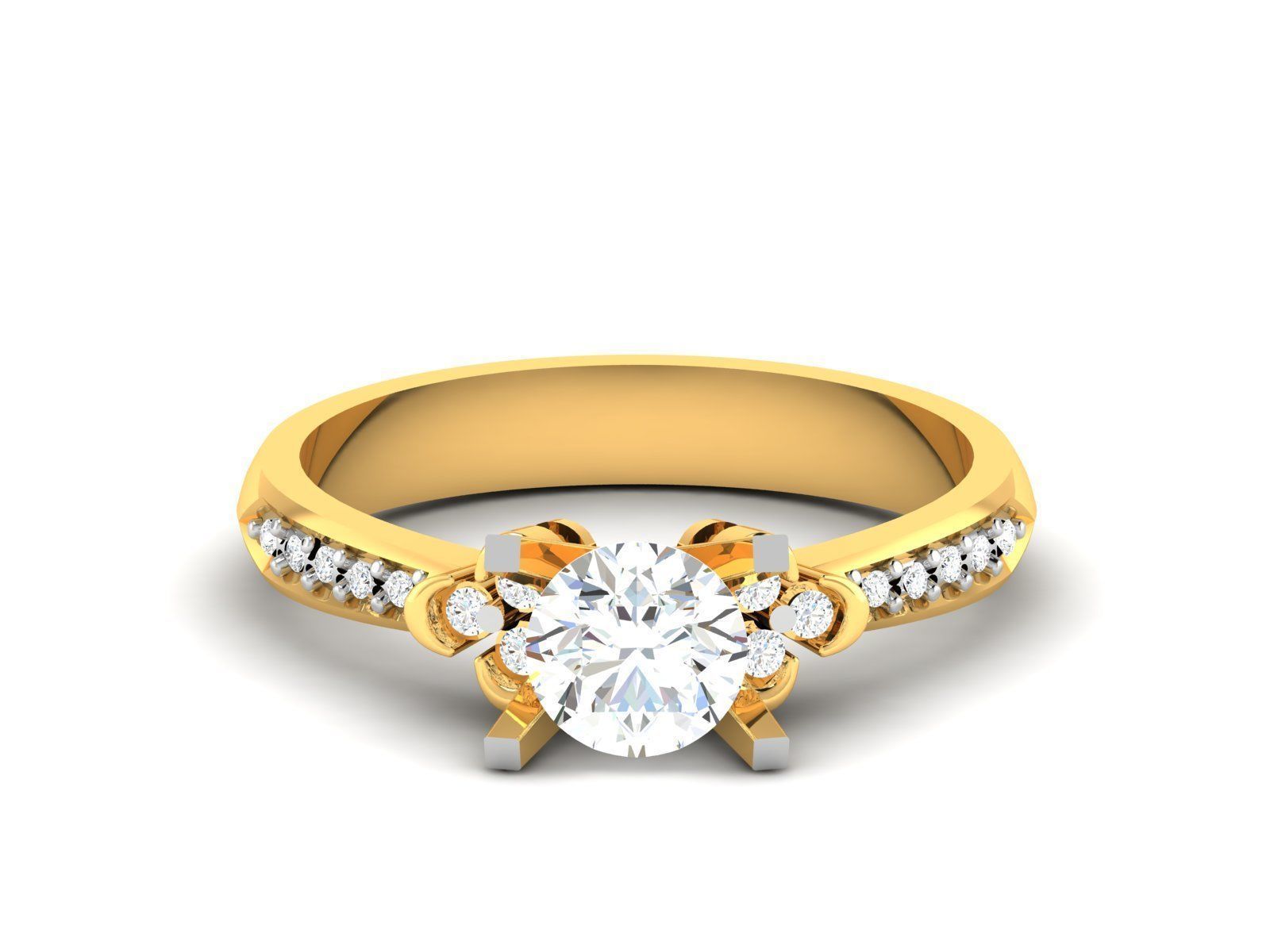 180 Solitaire Engagement Wedding Ring cad 3 rneder details 3D print model_8