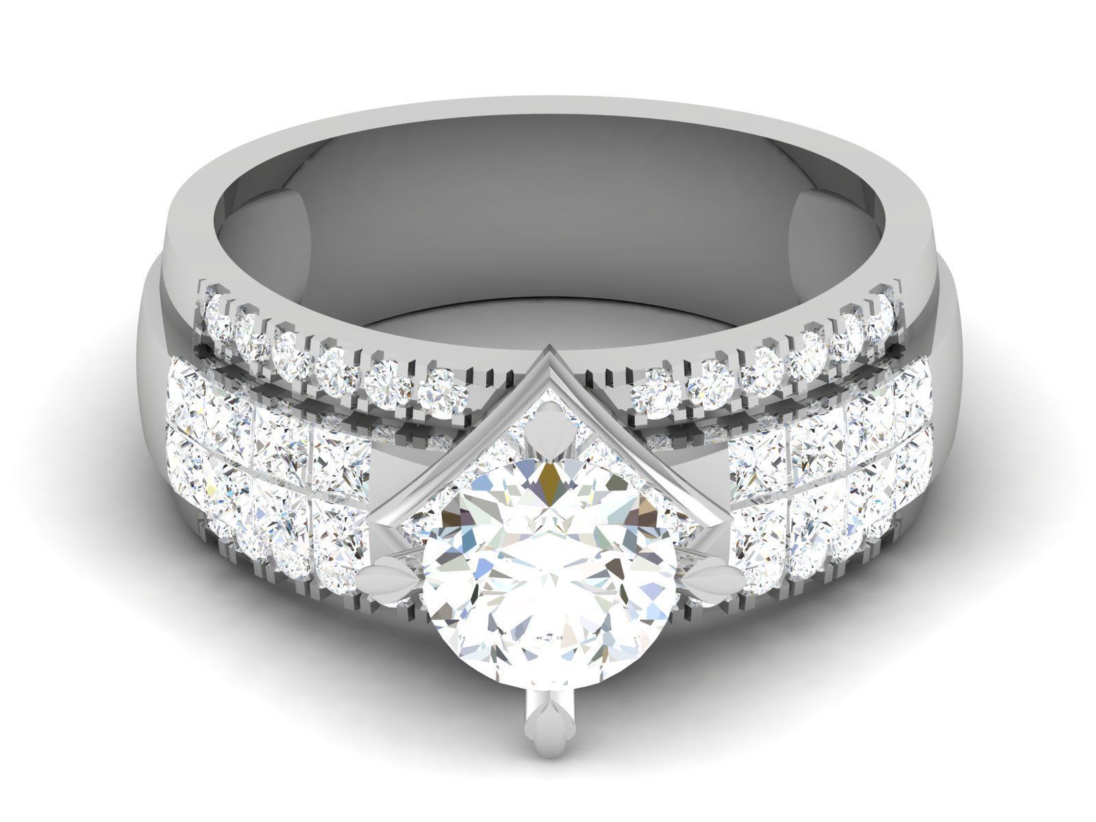 180 Solitaire Engagement Wedding Ring cad 3 rneder details 3D print model_36
