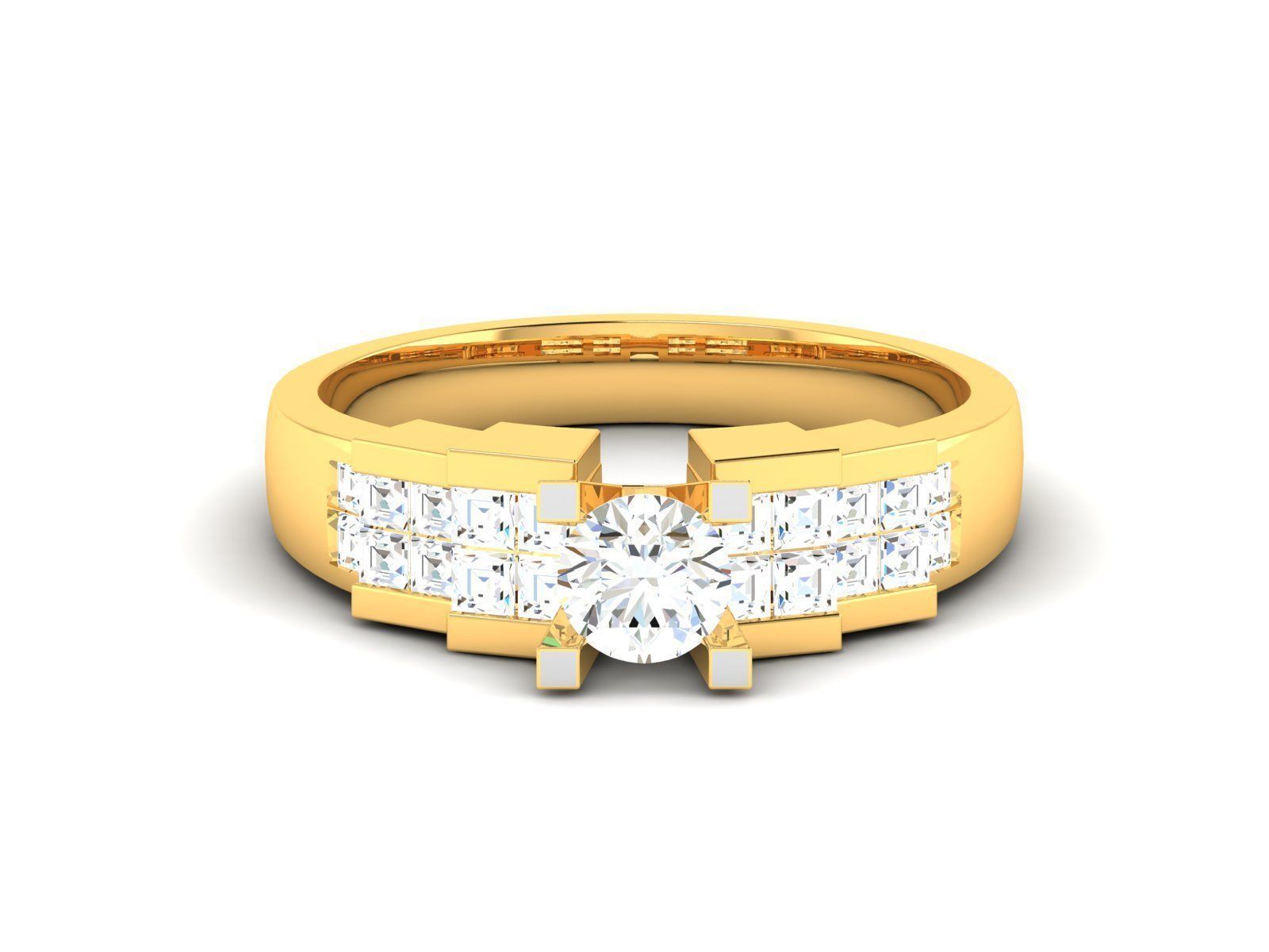 180 Solitaire Engagement Wedding Ring cad 3 rneder details 3D print model_7