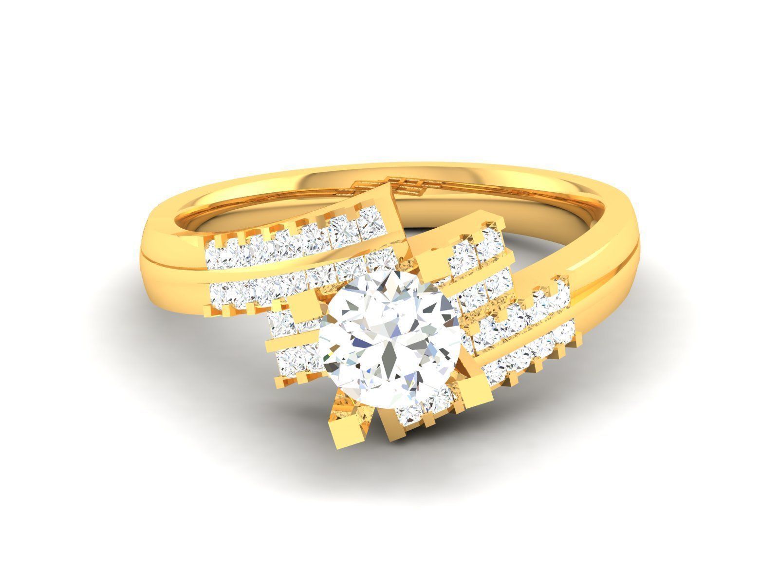180 Solitaire Engagement Wedding Ring cad 3 rneder details 3D print model_84