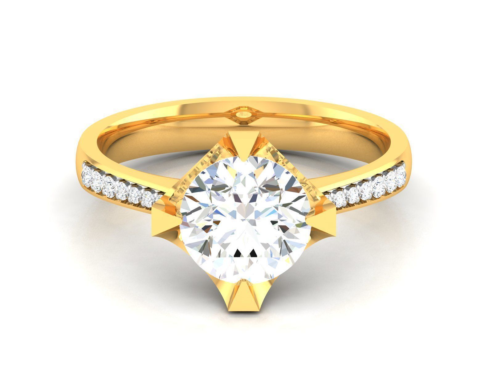180 Solitaire Engagement Wedding Ring cad 3 rneder details 3D print model_87