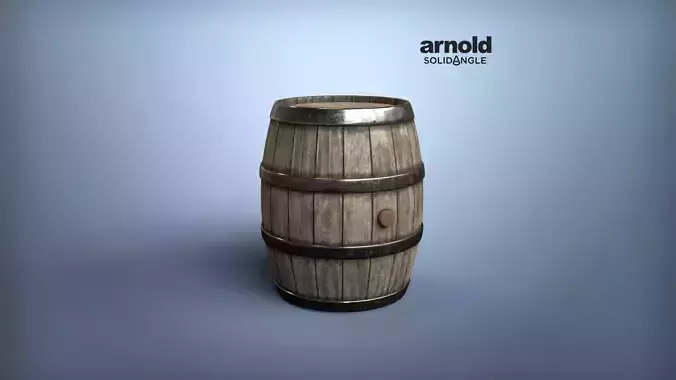 Wine Barrel Medieval style Low-poly 3D model