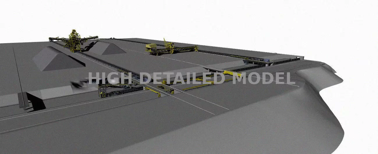 Stock pile of mining industrial installation 3D model_0