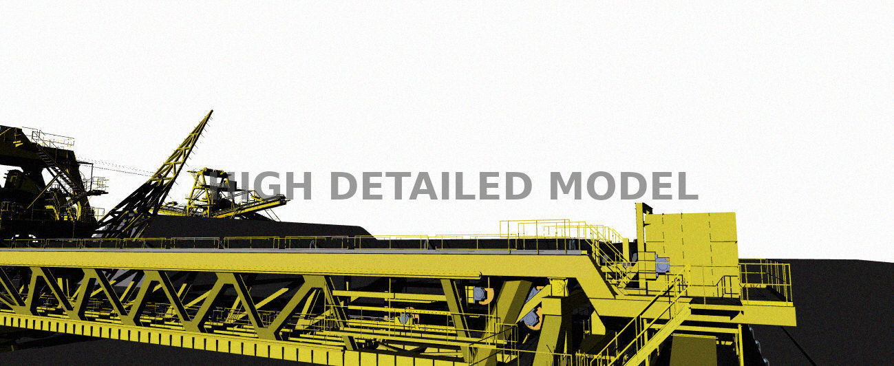 Stock pile of mining industrial installation 3D model_8