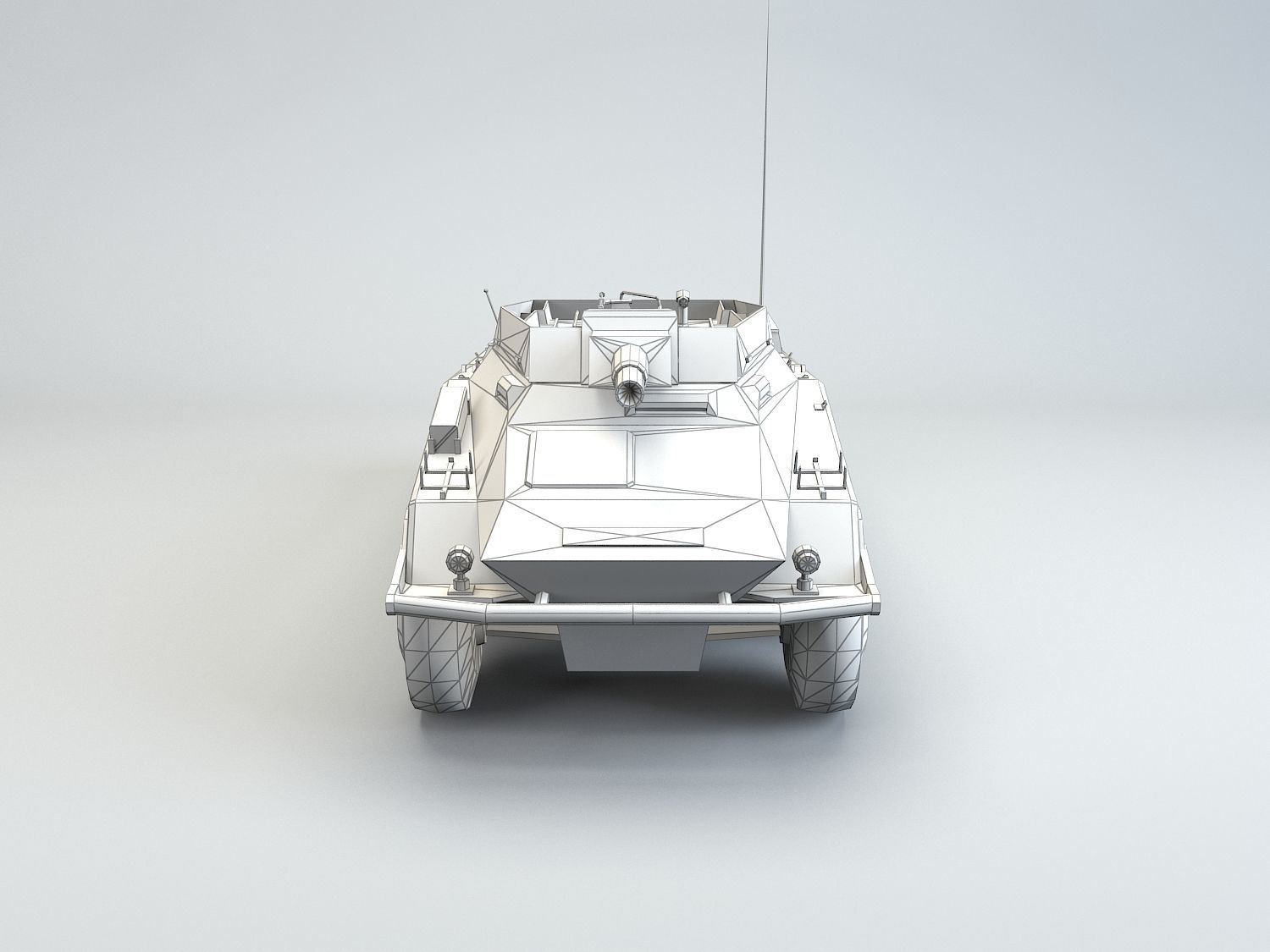 Low Poly SdKfz 234 3 Stummel Armored Car Low-poly 3D model_8
