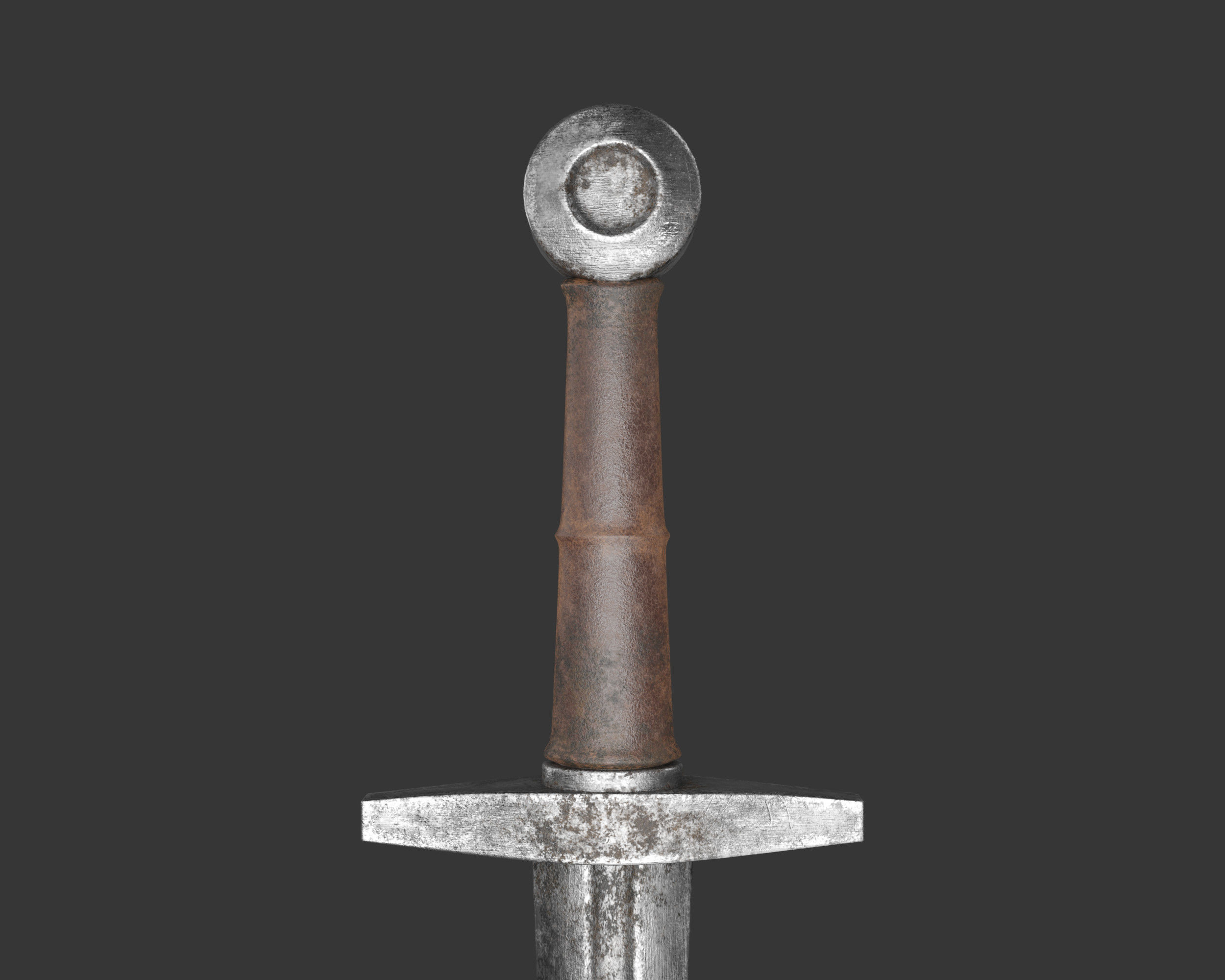 Medieval Knightly Weapon Dagger Low-poly 3D model_12