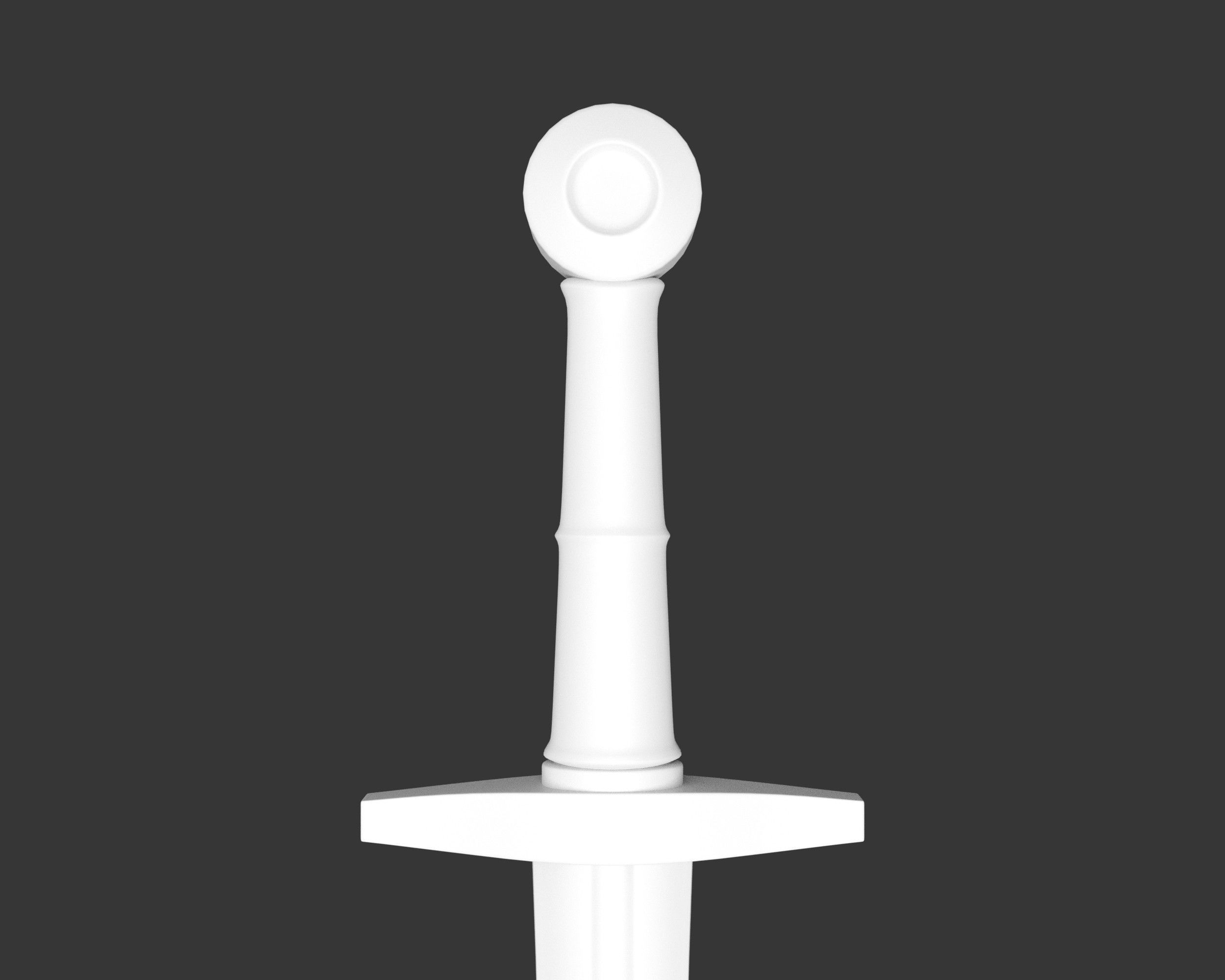 Medieval Knightly Weapon Dagger Low-poly 3D model_13