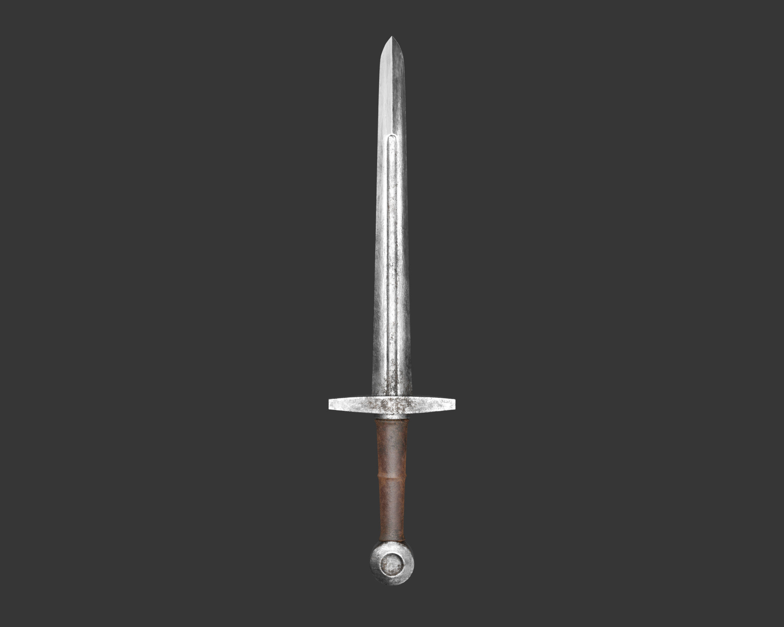 Medieval Knightly Weapon Dagger Low-poly 3D model_3