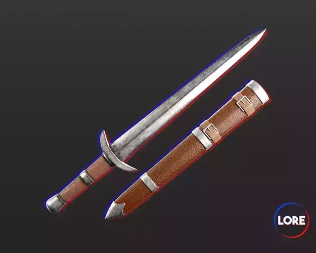 Medieval Common Weapon Dagger Low-poly 3D model
