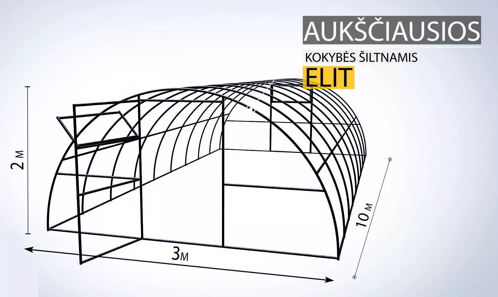 Greenhouse constructions made in Solidworks 3D model