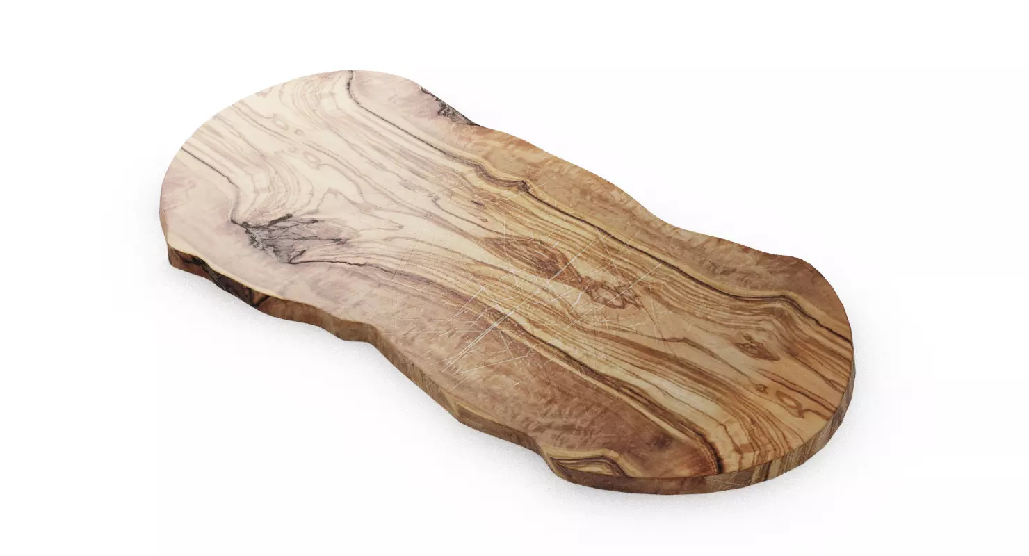 Rustic Hardwood Chopping Board 3D model