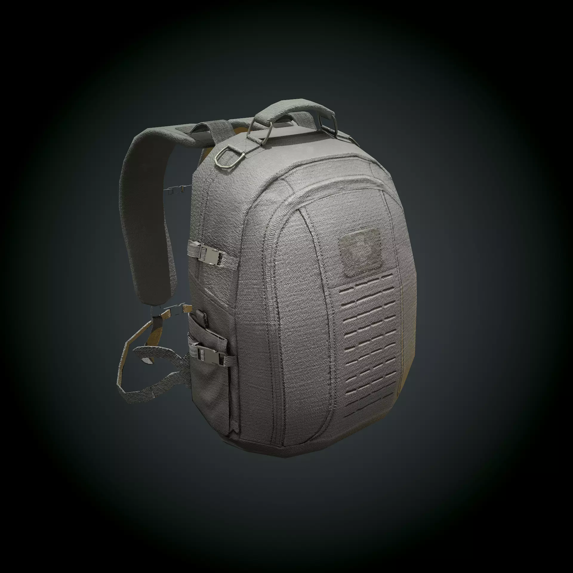 Low Poly Tactical Back Pack Game Asset Low-poly 3D model_0