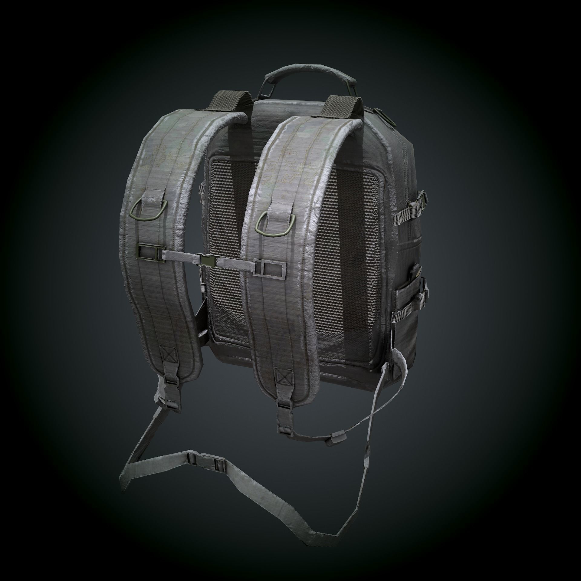 Tactical Back Pack Game Asset Low-poly 3D model_2
