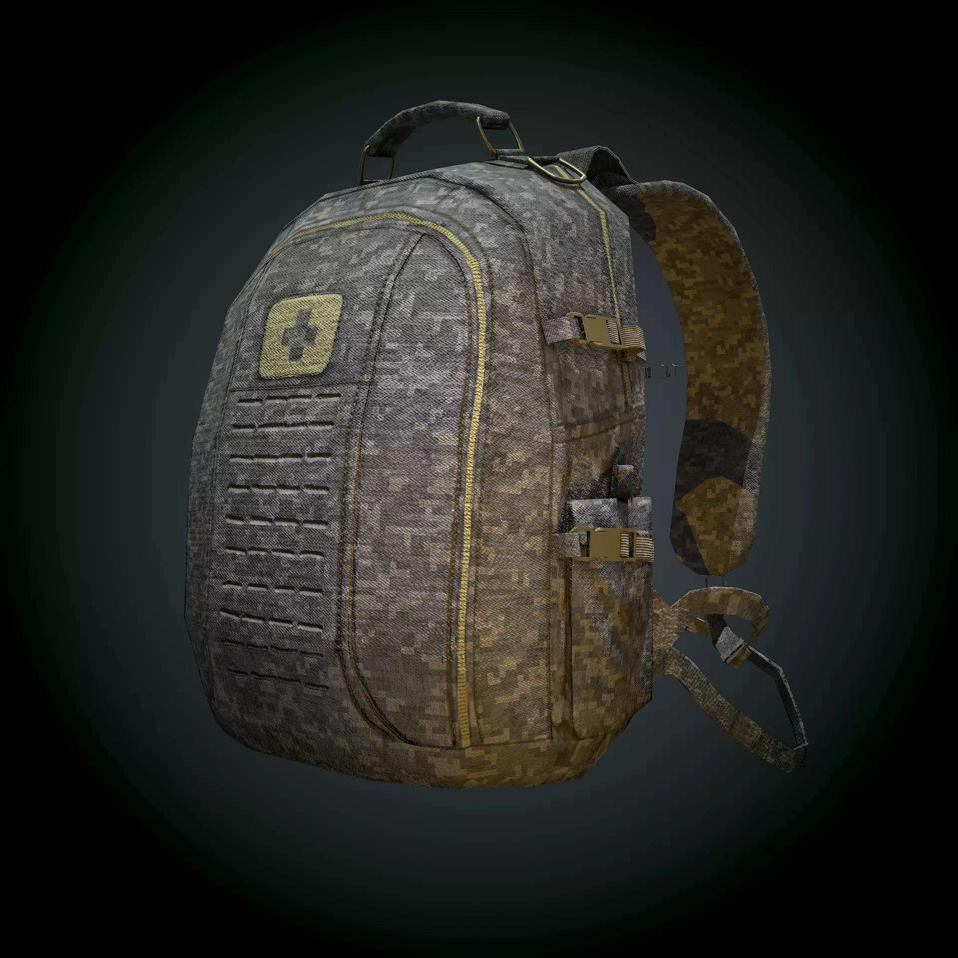 Tactical Back Pack Game Asset Low-poly 3D model