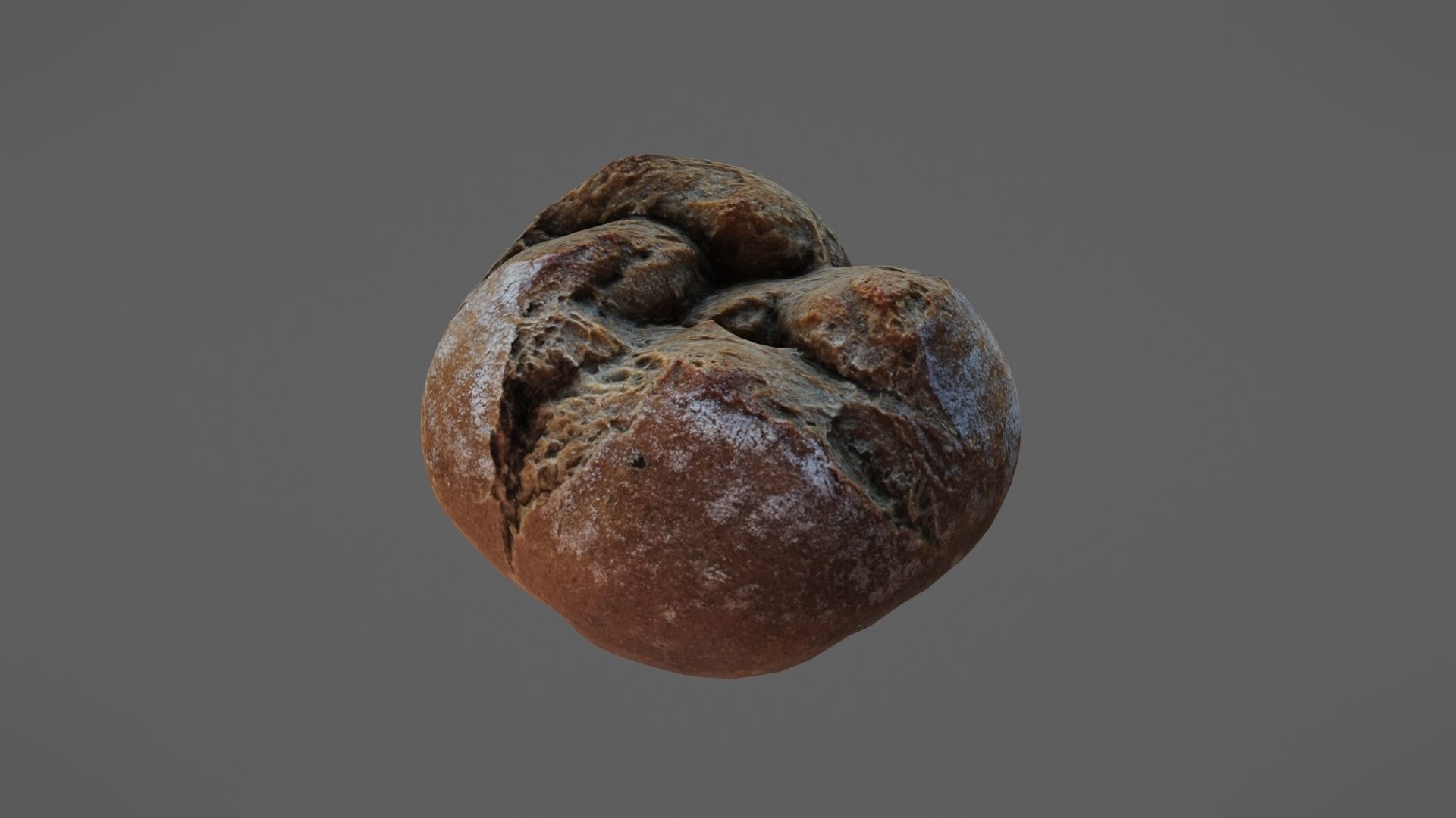 Bread roll Low-poly 3D model_3