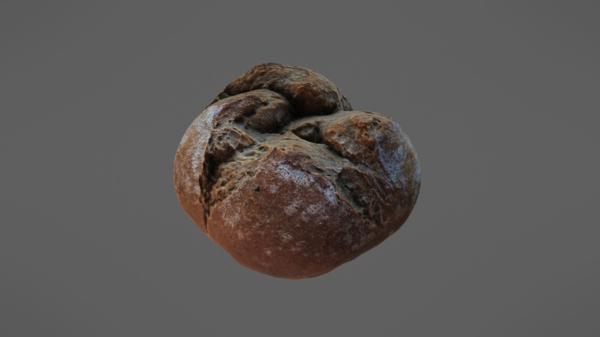 Bread roll Low-poly 3D model_2
