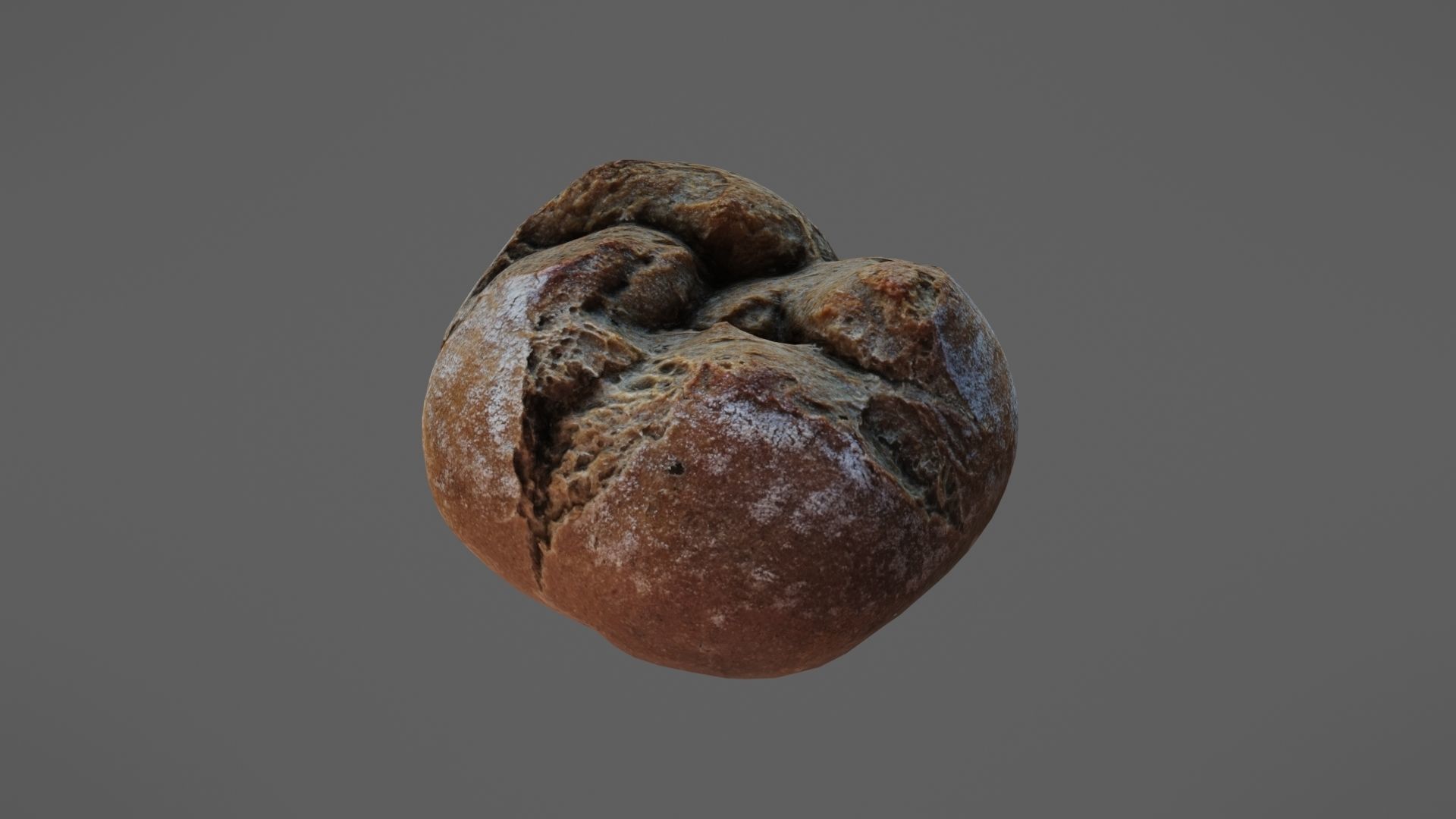 Bread roll Low-poly 3D model_4