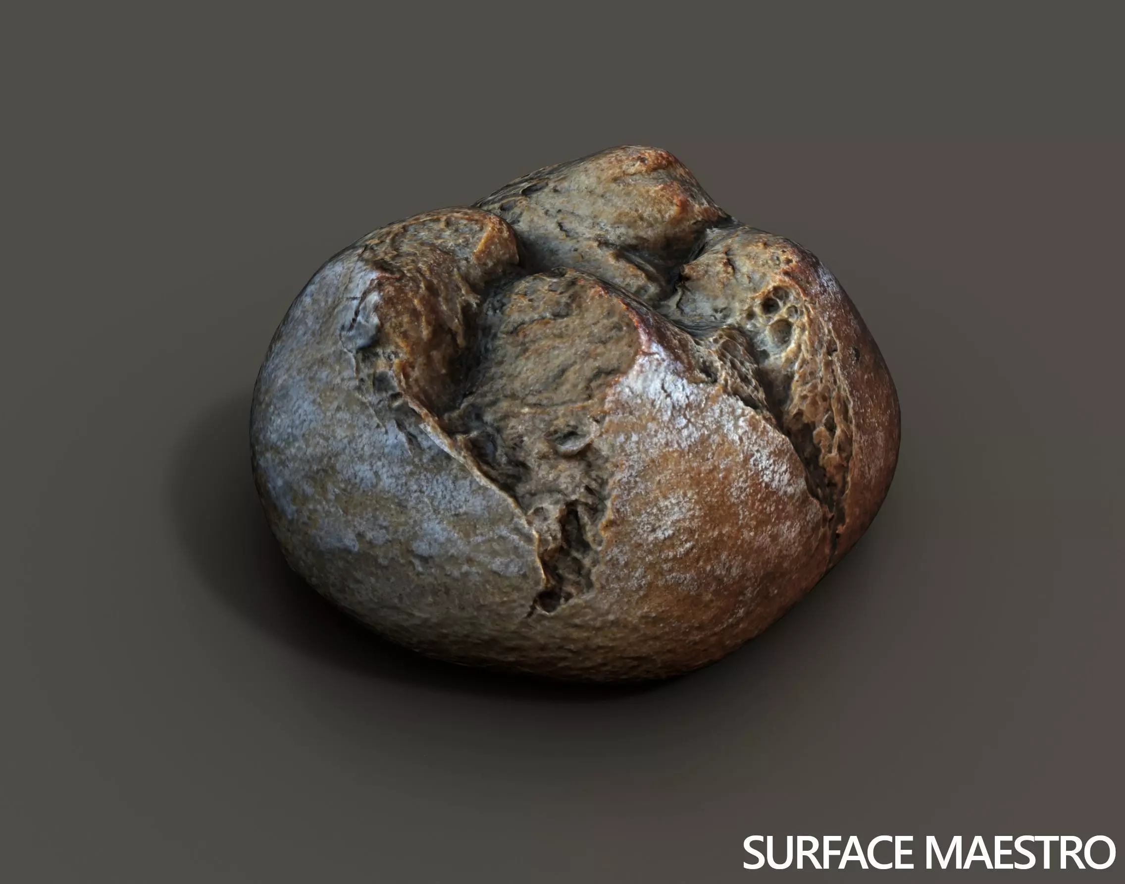 Bread roll Low-poly 3D model_0