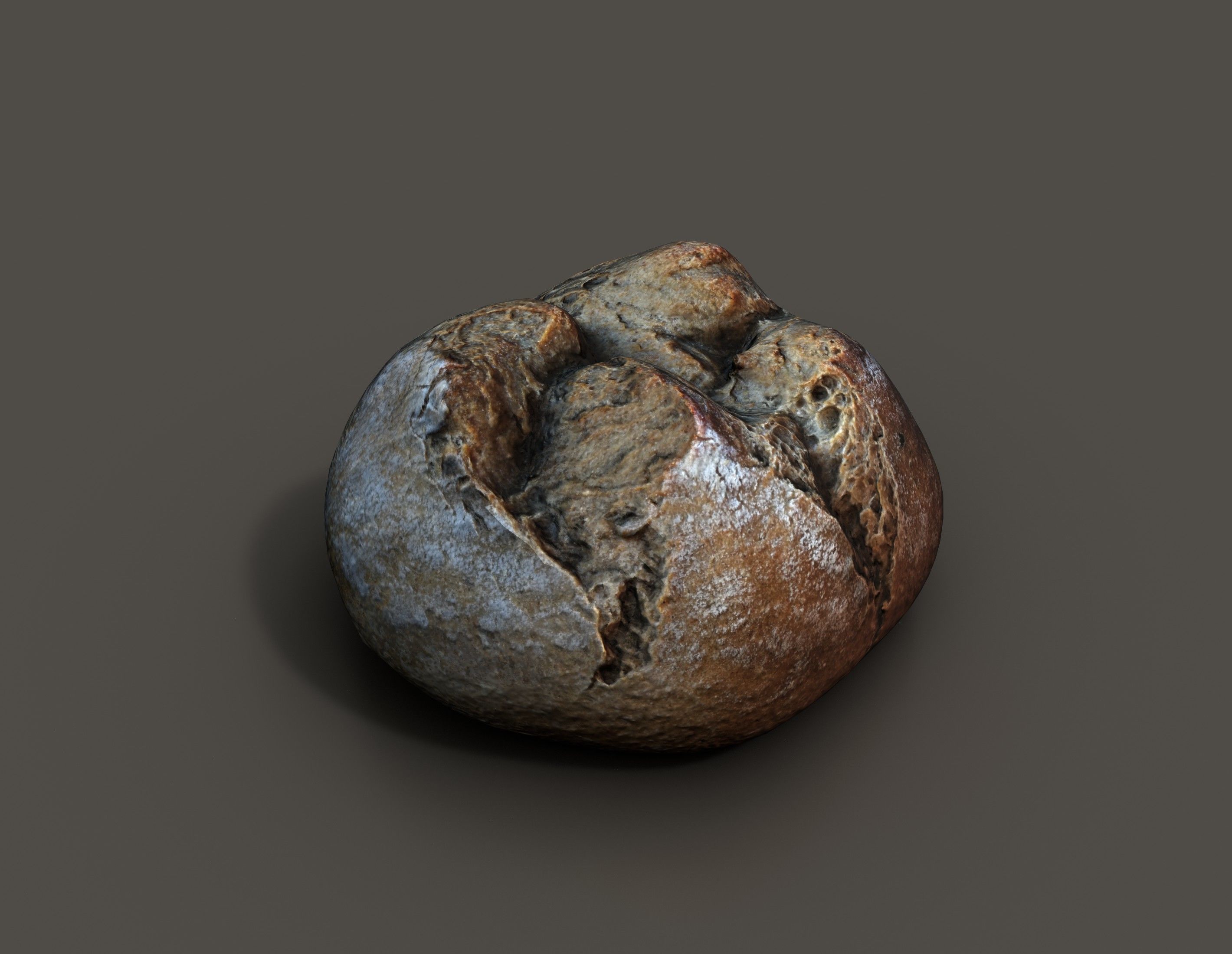 Bread roll Low-poly 3D model_1
