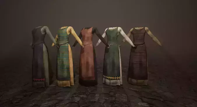 Medieval villager dresses