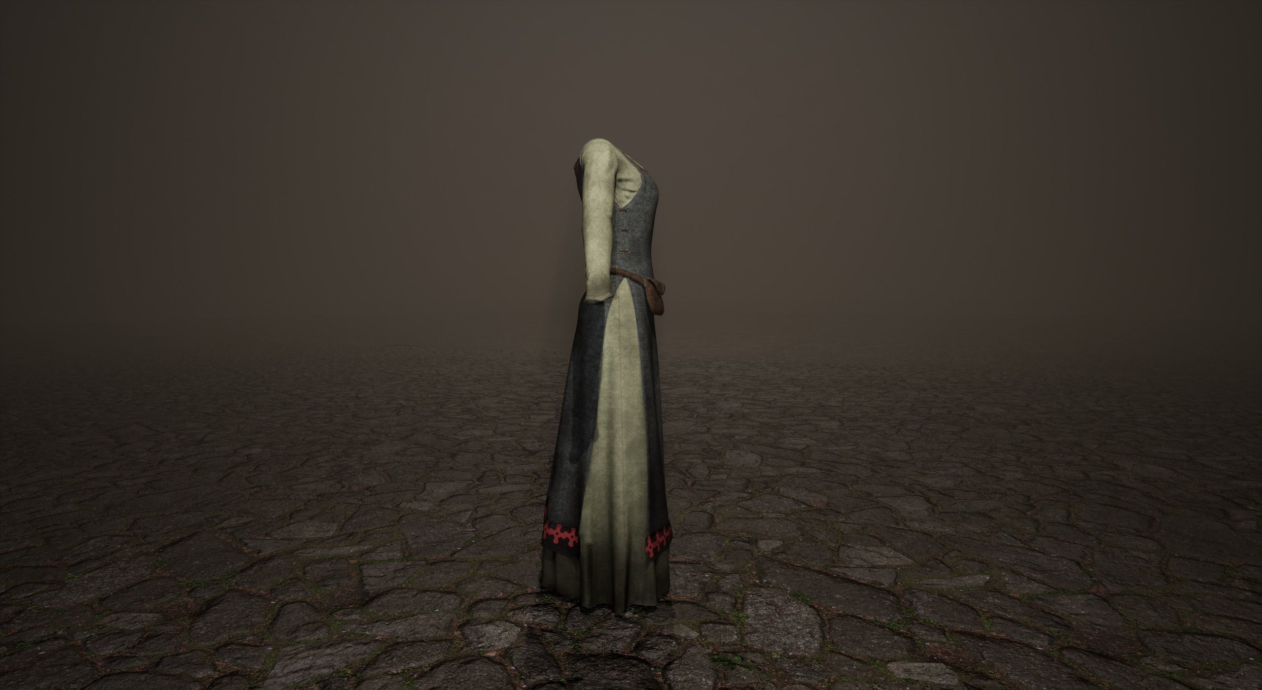 Medieval villager dresses Low-poly 3D model_8