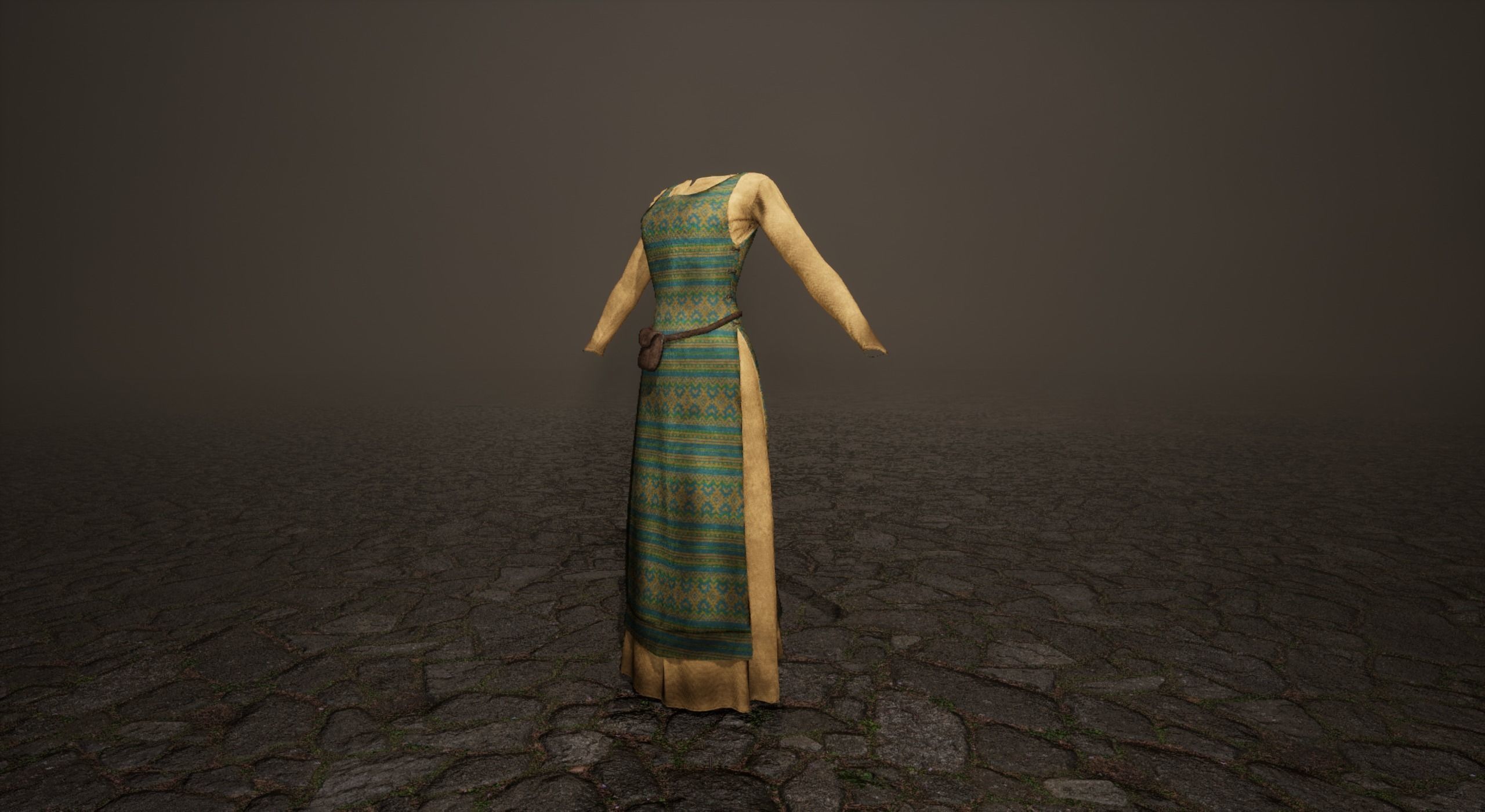 Medieval villager dresses Low-poly 3D model_12