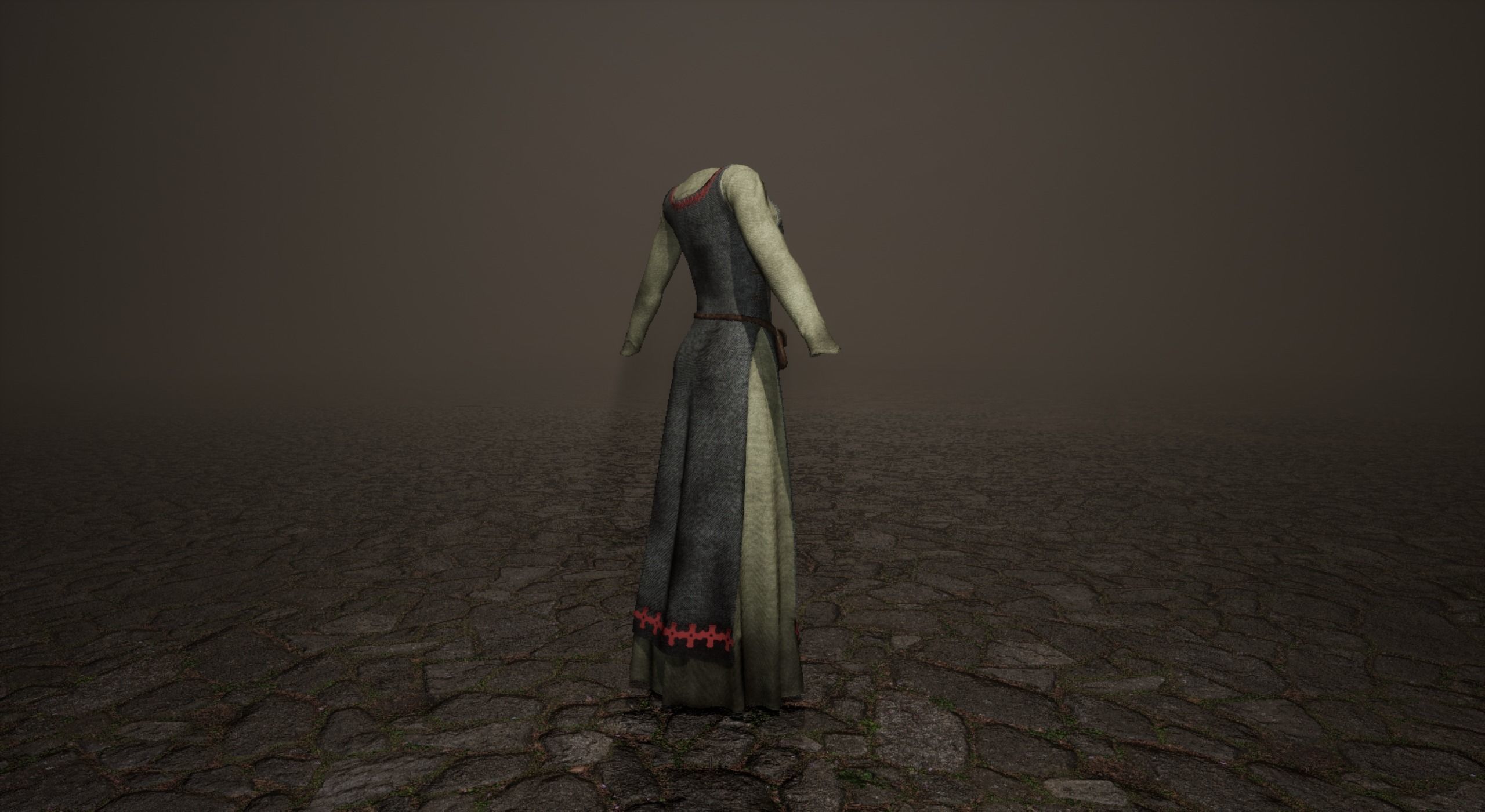 Medieval villager dresses Low-poly 3D model_9