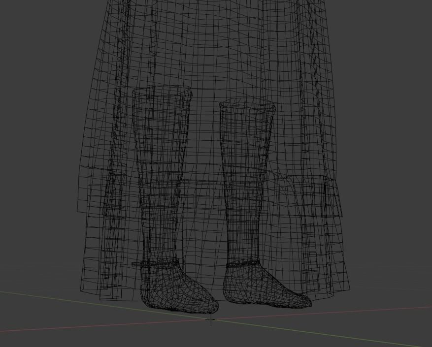 Medieval villager dresses Low-poly 3D model_18