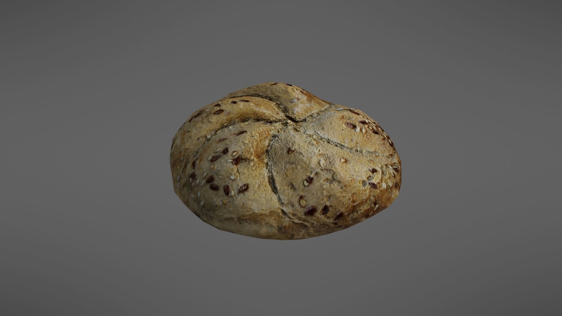 Bread roll Low-poly 3D model_7