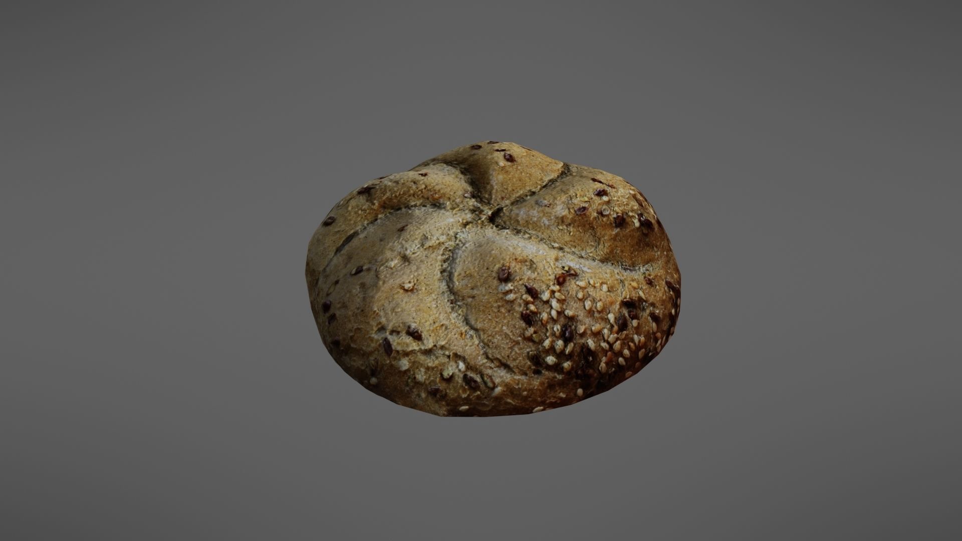 Bread roll Low-poly 3D model_19