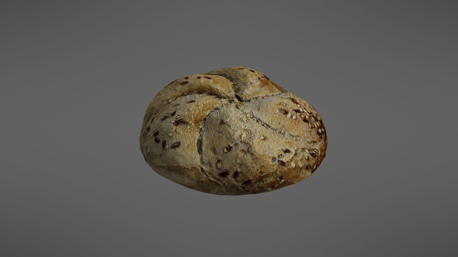 Bread roll Low-poly 3D model_6