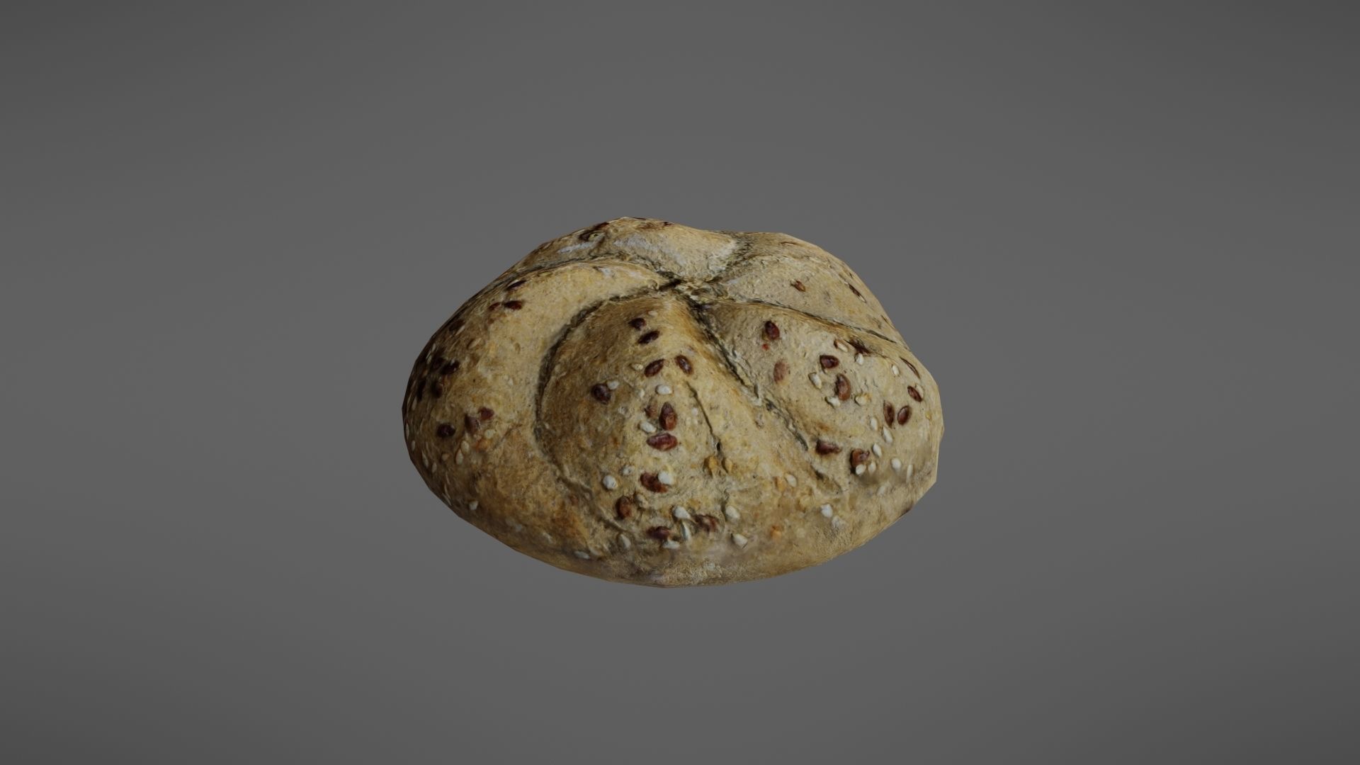 Bread roll Low-poly 3D model_11