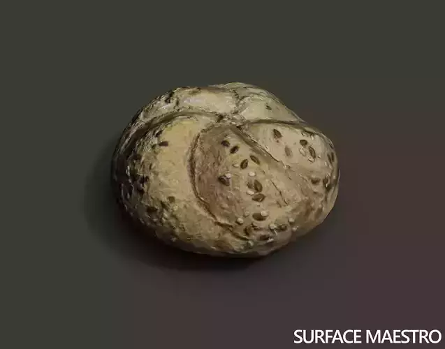 Bread roll Low-poly 3D model