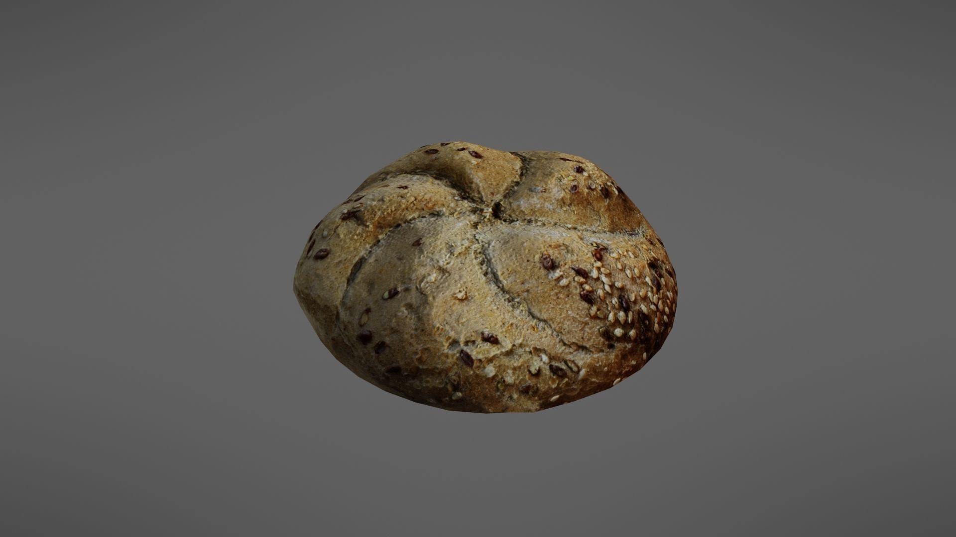 Bread roll Low-poly 3D model_3