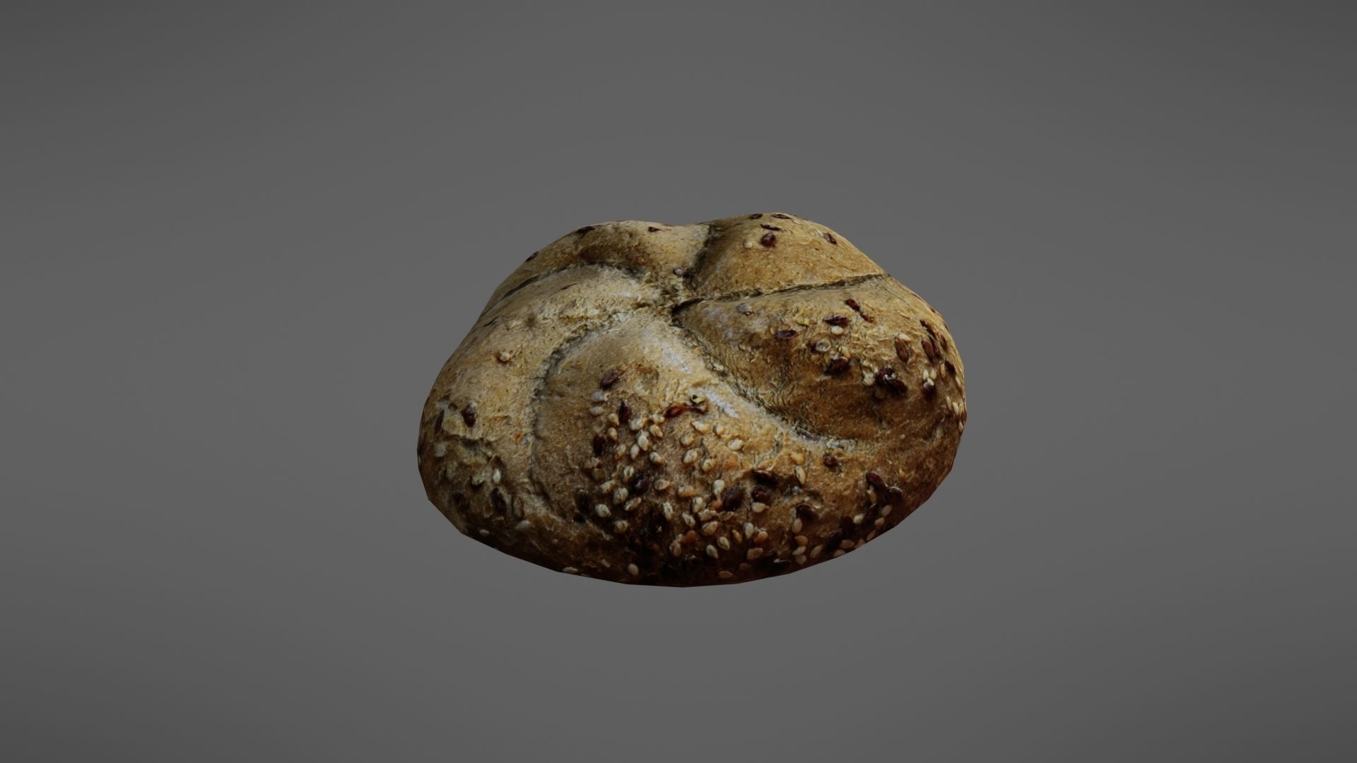 Bread roll Low-poly 3D model_17