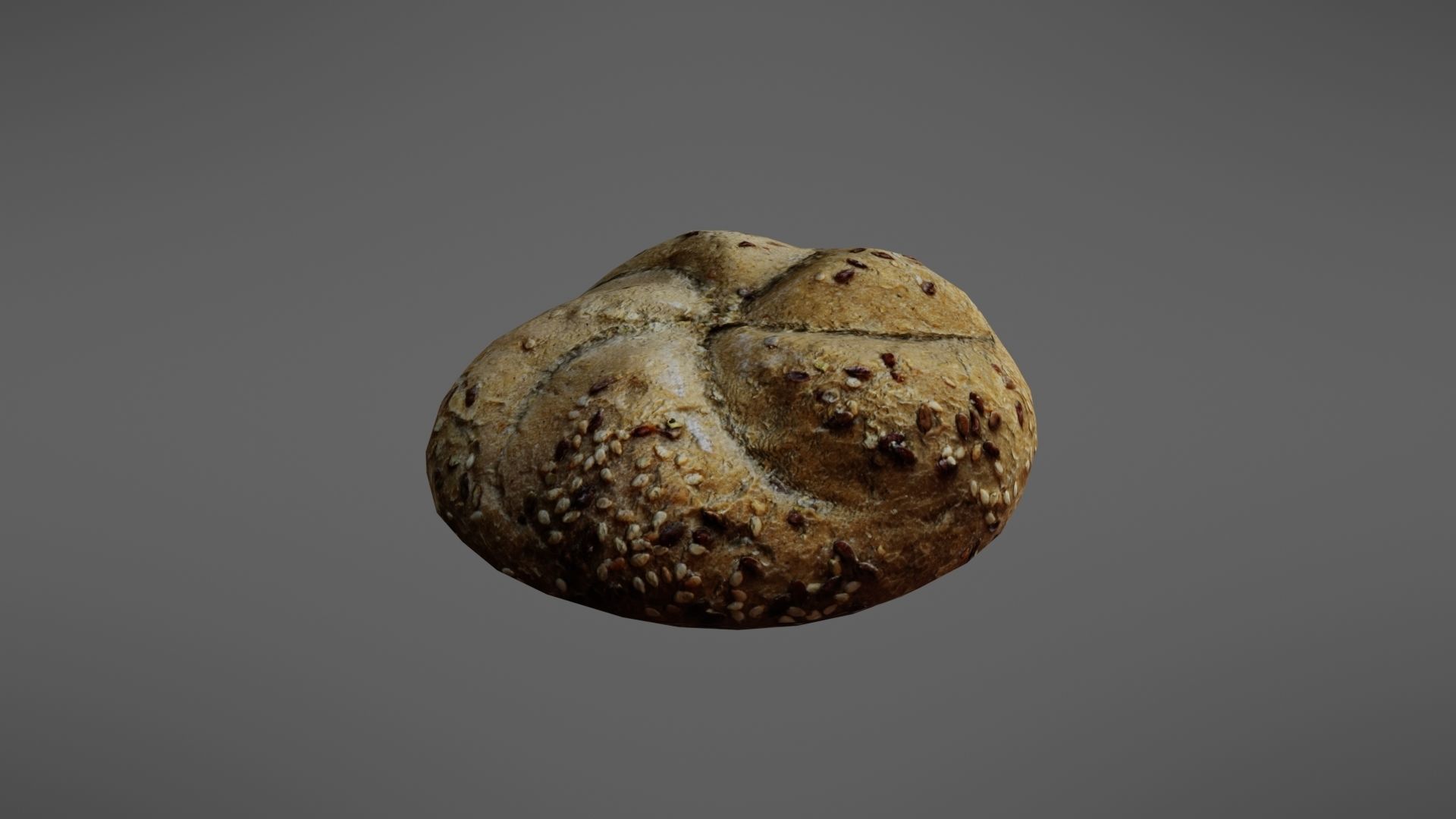 Bread roll Low-poly 3D model_16