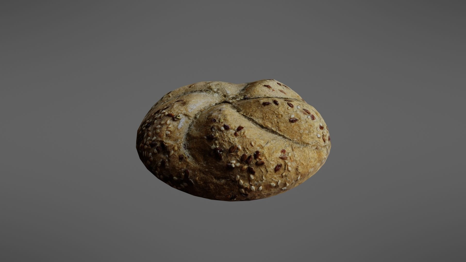 Bread roll Low-poly 3D model_14