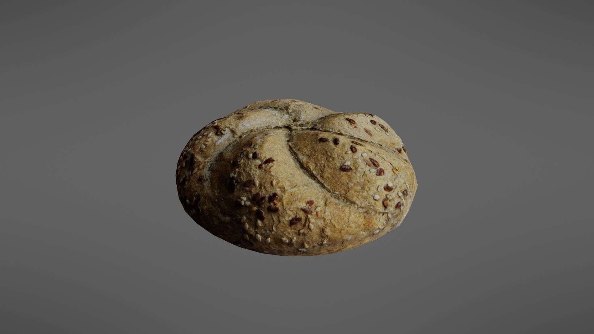 Bread roll Low-poly 3D model_13