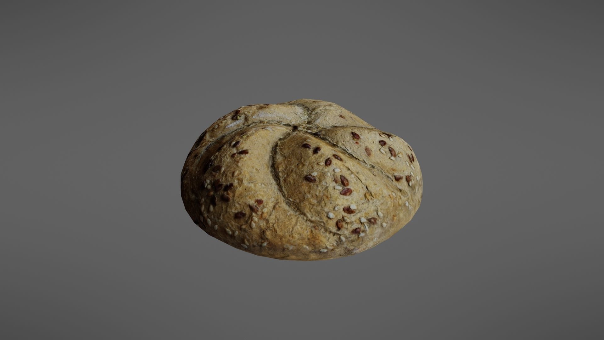 Bread roll Low-poly 3D model_12