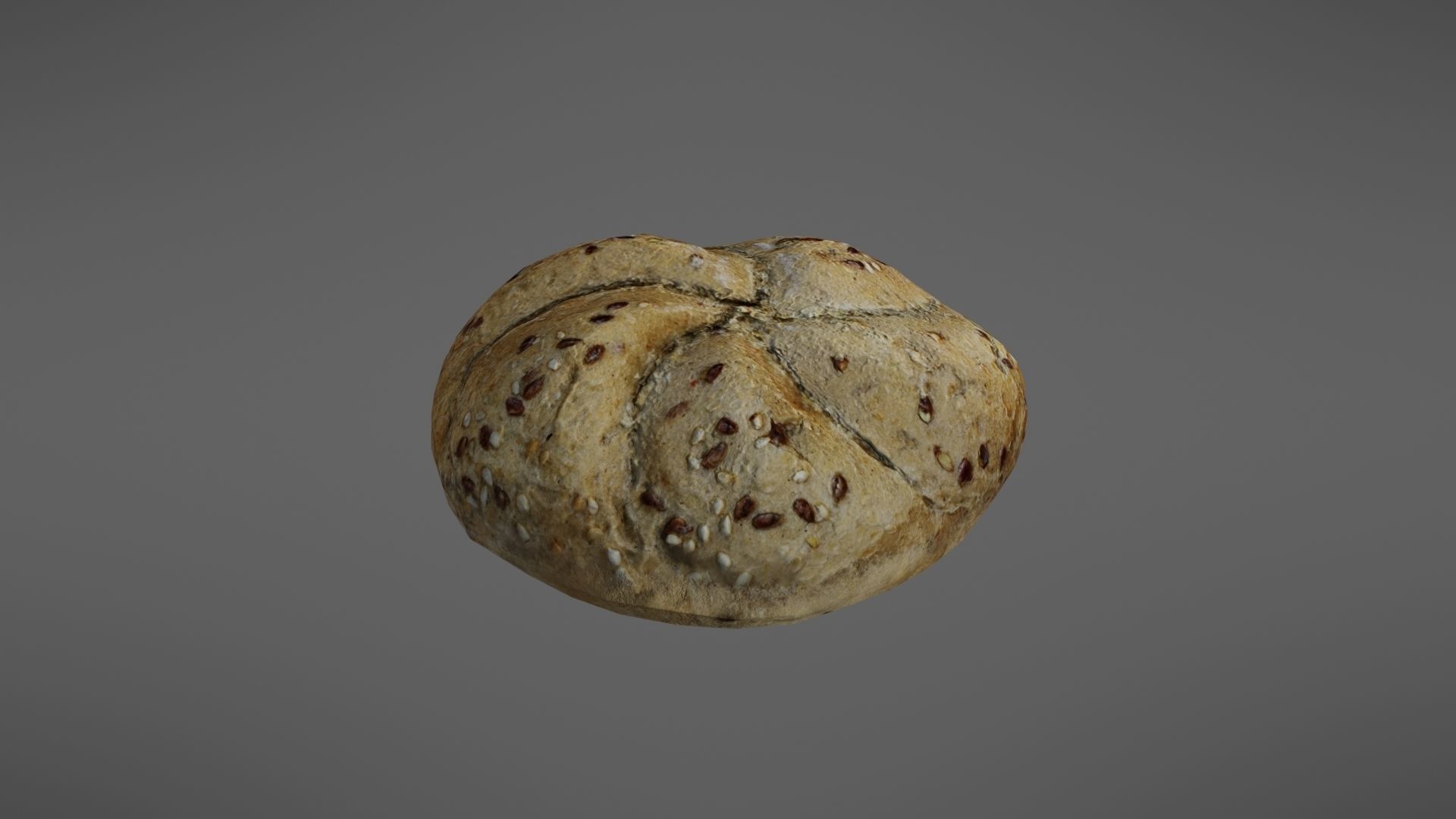 Bread roll Low-poly 3D model_9