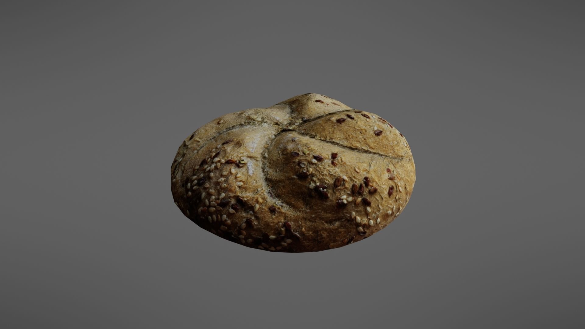 Bread roll Low-poly 3D model_15