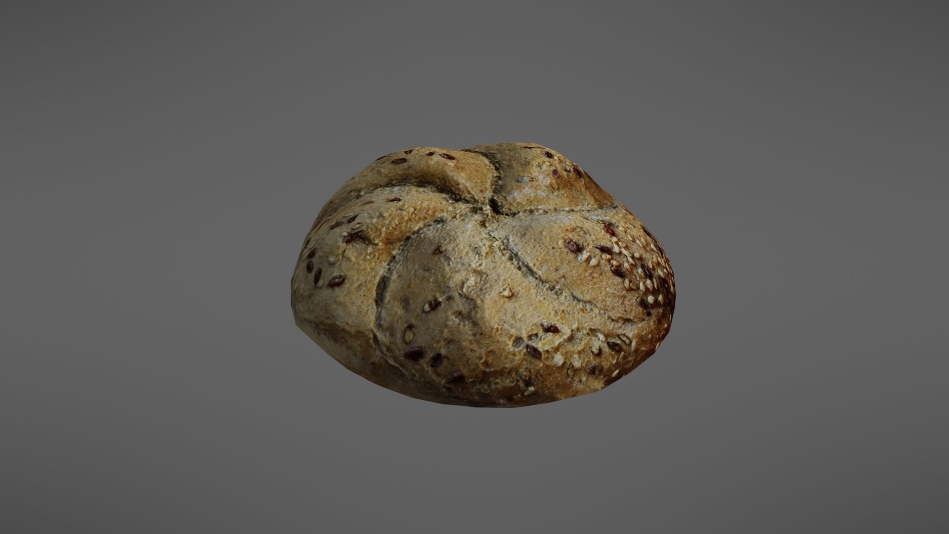 Bread roll Low-poly 3D model_5