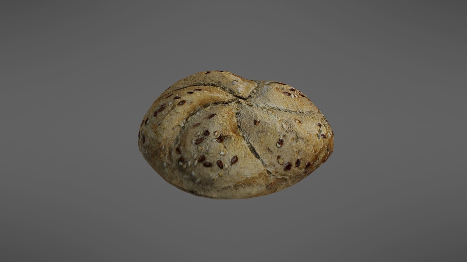 Bread roll Low-poly 3D model_8
