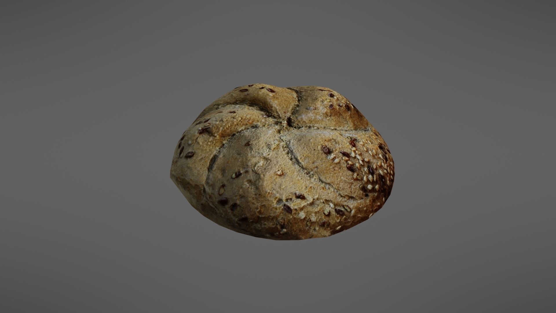 Bread roll Low-poly 3D model_4
