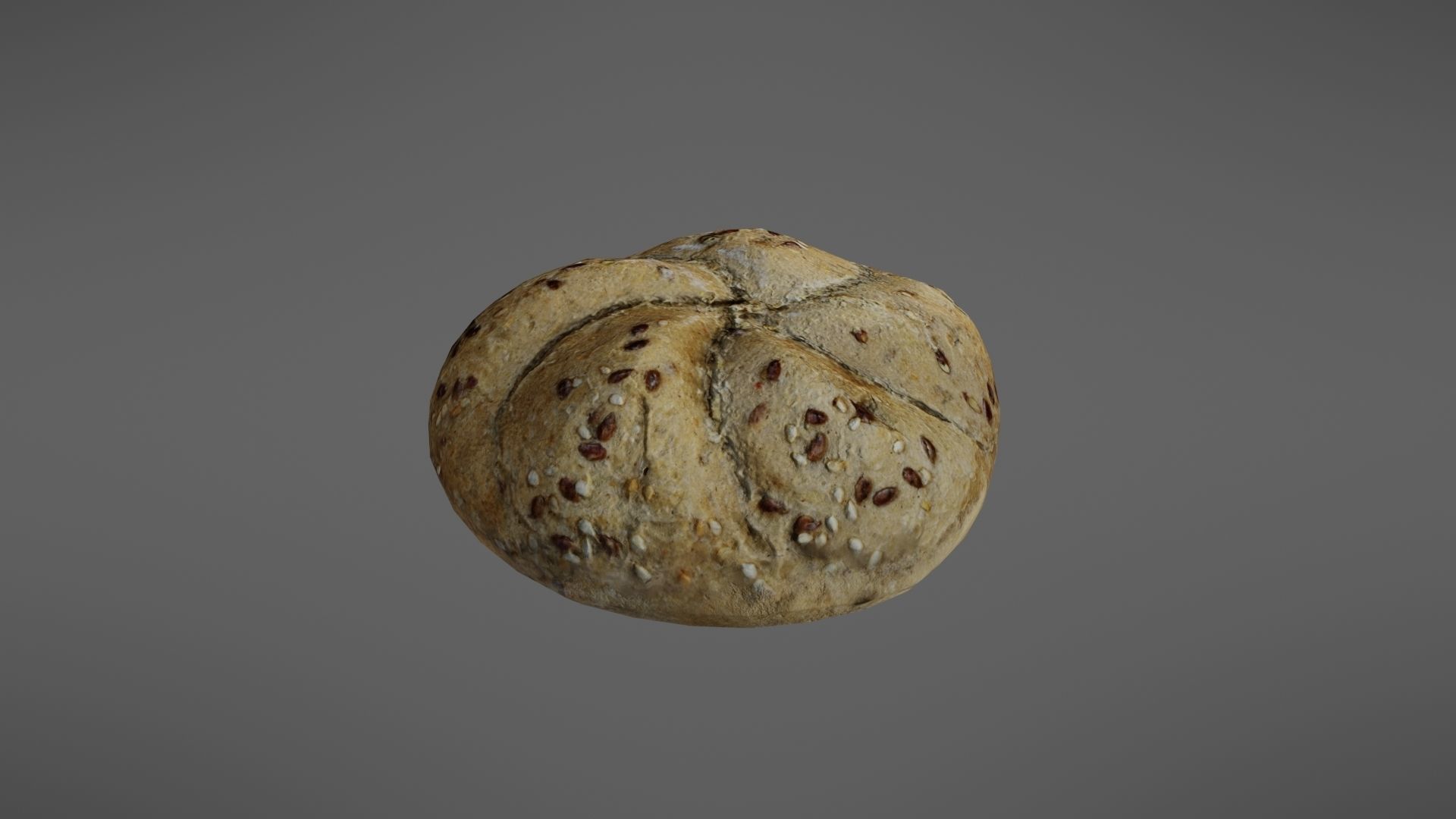 Bread roll Low-poly 3D model_10