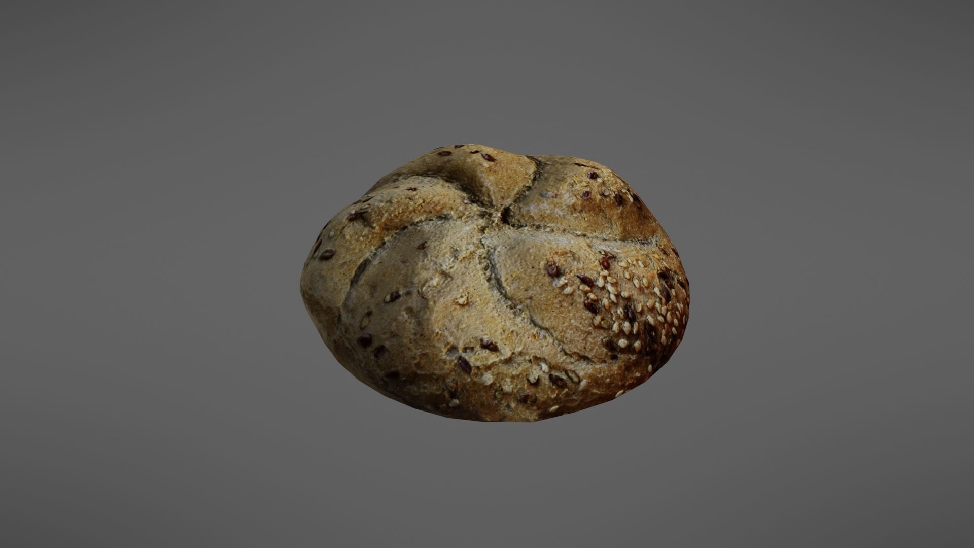 Bread roll Low-poly 3D model_2